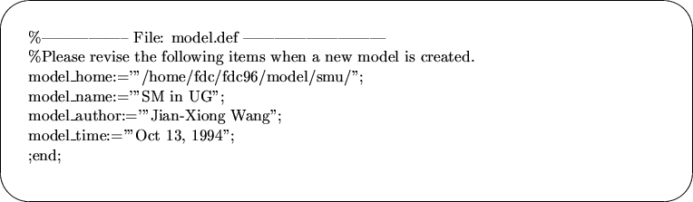 \begin{picture}(490,150)
\put(230,70){\oval(480,140)}
\put(0,70){
\begin{tabular...
...ng''; \\
model\_time:='''Oct 13, 1994''; \\
;end;
\end{tabular}}
\end{picture}