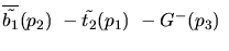 $\overline{\tilde{b_{1}}}({p_2})~-\tilde{t_{2}}({p_1})~-G^-({p_3})~$