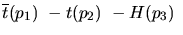 $\overline{t}({p_1})~-t({p_2})~-H({p_3})~$