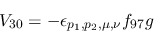 \begin{eqnarray*}
&V_{30}=-\epsilon_{{p_1},{p_2},\mu ,\nu }f_{97}g
\end{eqnarray*}