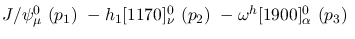 $J/\psi^{0}_{\mu }~({p_1})~-h_1[1170]^{0}_{\nu }~({p_2})~-
\omega^h[1900]^{0}_{\alpha }~({p_3})~$