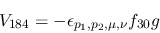 \begin{eqnarray*}
&V_{184}=-\epsilon_{{p_1},{p_2},\mu ,\nu }f_{30}g
\end{eqnarray*}