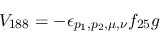 \begin{eqnarray*}
&V_{188}=-\epsilon_{{p_1},{p_2},\mu ,\nu }f_{25}g
\end{eqnarray*}