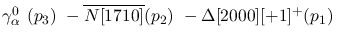 $\gamma^{0}_{\alpha }~({p_3})~-\overline{N[1710]}({p_2})~-
\Delta[2000][+1]^+({p_1})~$