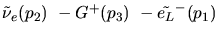 ${\tilde{\nu}_e}({p_2})~-G^+({p_3})~-\tilde{e_{L}}^-({p_1})~$