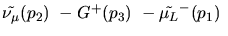 ${\tilde{{\nu}_{\mu}}}({p_2})~-G^+({p_3})~-\tilde{\mu_{L}}^-({p_1})~$