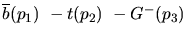 $\overline{b}({p_1})~-t({p_2})~-G^-({p_3})~$