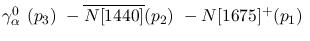 $\gamma^{0}_{\alpha }~({p_3})~-\overline{N[1440]}({p_2})~-
N[1675]^+({p_1})~$