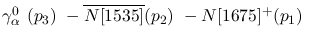 $\gamma^{0}_{\alpha }~({p_3})~-\overline{N[1535]}({p_2})~-
N[1675]^+({p_1})~$