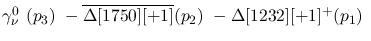 $\gamma^{0}_{\nu }~({p_3})~-\overline{\Delta[1750][+1]}({p_2})~-
\Delta[1232][+1]^+({p_1})~$