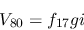 \begin{eqnarray*}
&V_{80}=f_{17}gi
\end{eqnarray*}