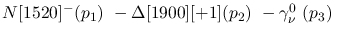 $N[1520]^-({p_1})~-\Delta[1900][+1]({p_2})~-\gamma^{0}_{\nu }~(
{p_3})~$