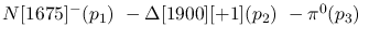 $N[1675]^-({p_1})~-\Delta[1900][+1]({p_2})~-\pi^0({p_3})~$