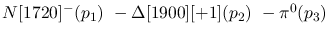 $N[1720]^-({p_1})~-\Delta[1900][+1]({p_2})~-\pi^0({p_3})~$