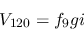 \begin{eqnarray*}
&V_{120}=f_{9}gi
\end{eqnarray*}