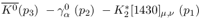$\overline{K^0}({p_3})~-\gamma^{0}_{\alpha }~({p_2})~-K^{*}_2[1430]
_{\mu ,\nu }~({p_1})~$