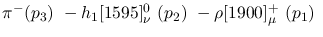$\pi^-({p_3})~-h_1[1595]^{0}_{\nu }~({p_2})~-\rho[1900] ^+_{\mu }~
({p_1})~$