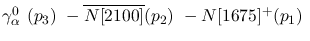 $\gamma^{0}_{\alpha }~({p_3})~-\overline{N[2100]}({p_2})~-
N[1675]^+({p_1})~$