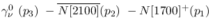 $\gamma^{0}_{\nu }~({p_3})~-\overline{N[2100]}({p_2})~-N[1700]^+(
{p_1})~$