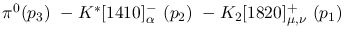 $\pi^0({p_3})~-K^{*}[1410]^-_{\alpha }~({p_2})~-K_2[1820]^+_{\mu
,\nu }~({p_1})~$
